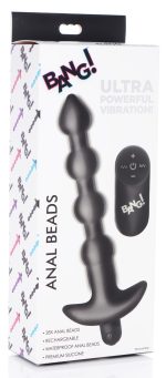 Bang - Vibrating Silicone Anal Beads and Remote Black - Image 2