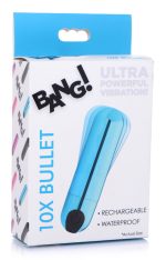 10x Rechargeable Vibrating Metallic Bullet - Blue - Image 5