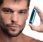 10x Rechargeable Vibrating Metallic Bullet - Blue - Image 3
