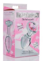Pink Gem Glass Anal Plug - Medium - Image 2