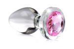 Pink Gem Glass Anal Plug - Medium - Image 3