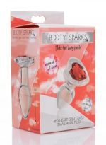 Red Heart Gem Glass Anal Plug - Small - Image 2