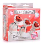 Red Heart Gem Glass Anal Plug Set - Image 2