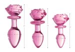 Pink Rose Glass Anal Plug - Medium - Image 5