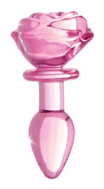 Pink Rose Glass Anal Plug - Small - Image 6