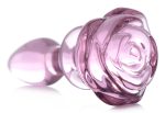 Pink Rose Glass Anal Plug - Small - Image 2