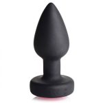 28x Silicone Vibrating Pink Gem Anal Plug With Remote - Small - Image 3
