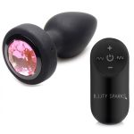 28x Silicone Vibrating Pink Gem Anal Plug With Remote - Small - Image 2