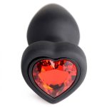 28x Silicone Vibrating Red Heart Anal Plug With Remote - Small - Image 5