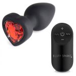 28x Silicone Vibrating Red Heart Anal Plug With Remote - Small - Image 2