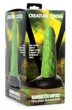Radioactive Reptile Thick Scaly Silicone Dildo - Green - Image 7