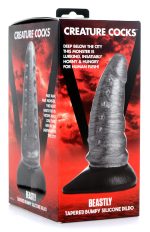 Beastly Tapered Bumpy Silicone Dildo - Silver - Image 5