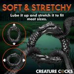 Black Caiman Silicone Cock Ring - Black - Image 6