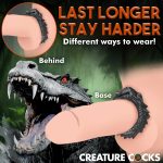 Black Caiman Silicone Cock Ring - Black - Image 7