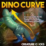 Jurassic Cock Dinosaur Silicone Dildo - Green-blue - Image 4