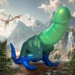 Jurassic Cock Dinosaur Silicone Dildo - Green-blue - Image 8