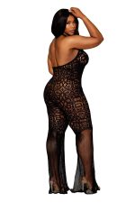 Flair Leg Bodystocking - Queen Size - Black - Image 2