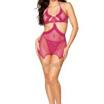 Garter Slip and G-String - One Size - Beet