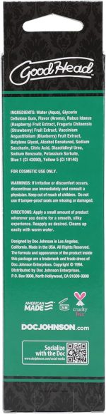 Good Head Oral Delight Gel 4 Oz - Green Apple - Image 2