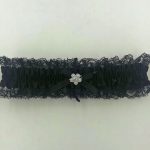 Satin Leg Garter - One Size - Black With Black Lace