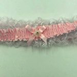 Satin Leg Garter - One Size - Baby Pink With White Lace
