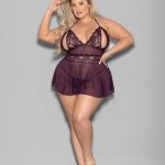 Shorty Babydoll - Queen Size - Plum