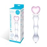 8 Inch Sweetheart Glass Dildo - Pink-clear