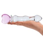 8 Inch Sweetheart Glass Dildo - Pink-clear - Image 4