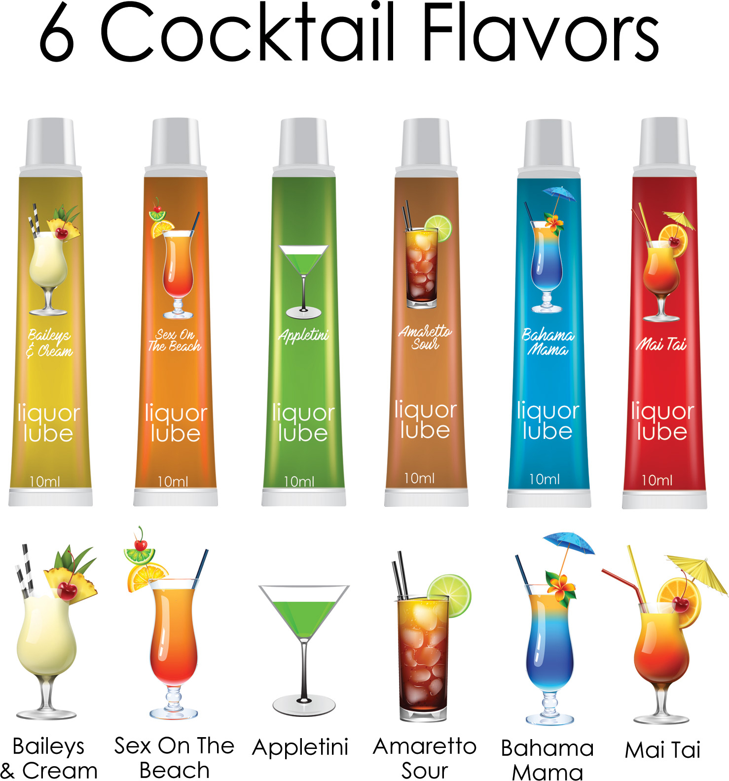 HOHTP2649D.jpg Liquor Lube Assorted Flavors 72 Pcs Display - Display - 6 Cocktail Flavors - 10ml Tubes - Image 1