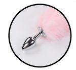 Foxy Tail - Light Up Faux Fur Butt Plug - Pink Plug - Pink - Image 3