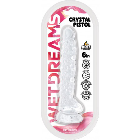 HOHTP3784.png Wet Dreams Crystal Pistol 6 Suction Cup Dildo - Clear - Image 1