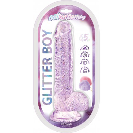 HOHTP3791.png Cotton Candy - Glitter Boy 7 Suction Cup Dildo - Pink - Image 1