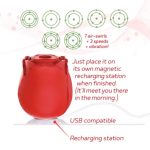 Wild Rose Suction Vibrator - Red - Image 3