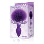 The 9s Cottontails Silicone Bunny Tail Butt Plug - Ribbed Purple - Image 2