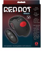 Red Dot Vibrating Cock Ring V3 With Remote - Black-red - Image 2