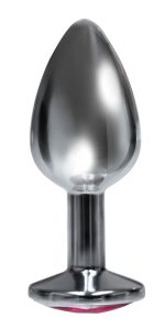 The 9s the Silver Starter Bejeweled Stainless Steel Plug - Pink - Image 3