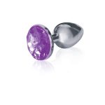 The 9s the Silver Starter Bejeweled Stainless Steel Plug - Violet