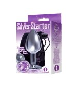 The 9s the Silver Starter Bejeweled Stainless Steel Plug - Violet - Image 2