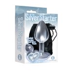 The 9s the Silver Starter Heart Bejeweled Stainless Steel Plug - Diamond