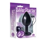 The 9s the Silver Starter Anodized Bejeweled Stainless Steel Plug - Violet