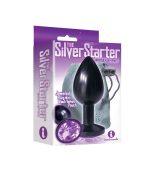 The 9s the Silver Starter Anodized Bejeweled Stainless Steel Plug - Violet