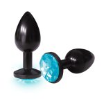 The 9s the Silver Starter Anodized Bejeweled Stainless Steel Plug - Aqua - Image 2