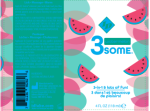 3some 3-in-1 Lubricant - Watermelon - 4 Fl. Oz. - Image 2