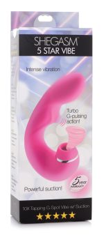 Shegasm 5 Star 10x Tapping G-Spot Vibe With Suction - Pink - Image 7