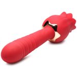 Bloomgasm Racy Rose Thrust and Lick Vibrator - Red - Image 5