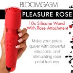 Pleasure Rose 10x Silicone Wand With Rose Attachment - Red - Image 5