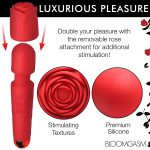 Pleasure Rose 10x Silicone Wand With Rose Attachment - Red - Image 6