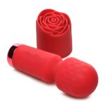 Pleasure Rose-Petite Mini Silicone Rose Wand - Red - Image 3