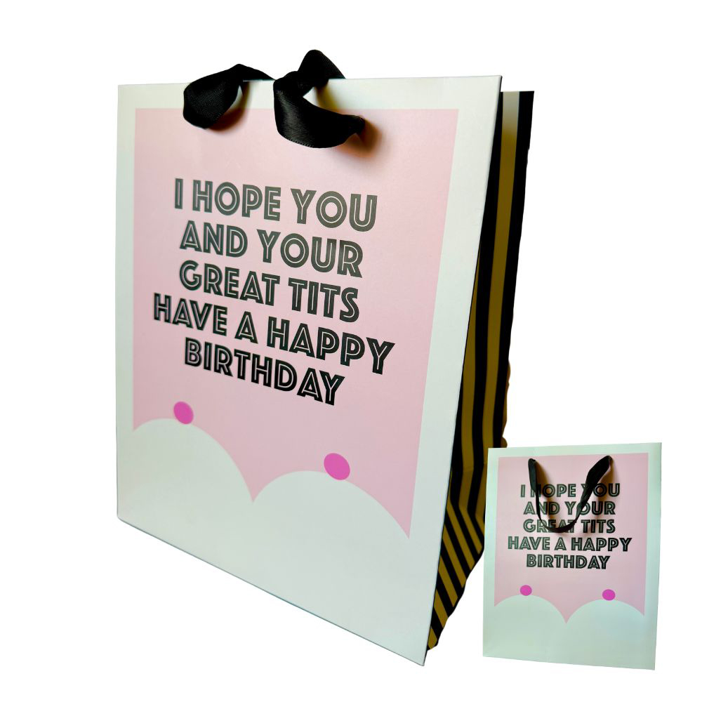 HOKG-BM1002.jpg Great Tits Medium Gift Bag - Image 1