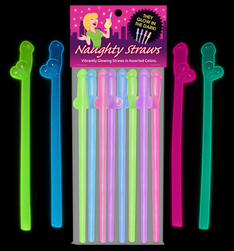 HOKG-NVS97.jpg Glow-in-the-Dark Naughty Straws - Image 1